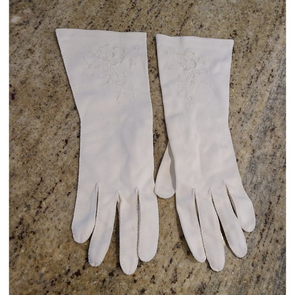 Unbranded Accessories Vintage Size Large Nylon White Formal Gloves